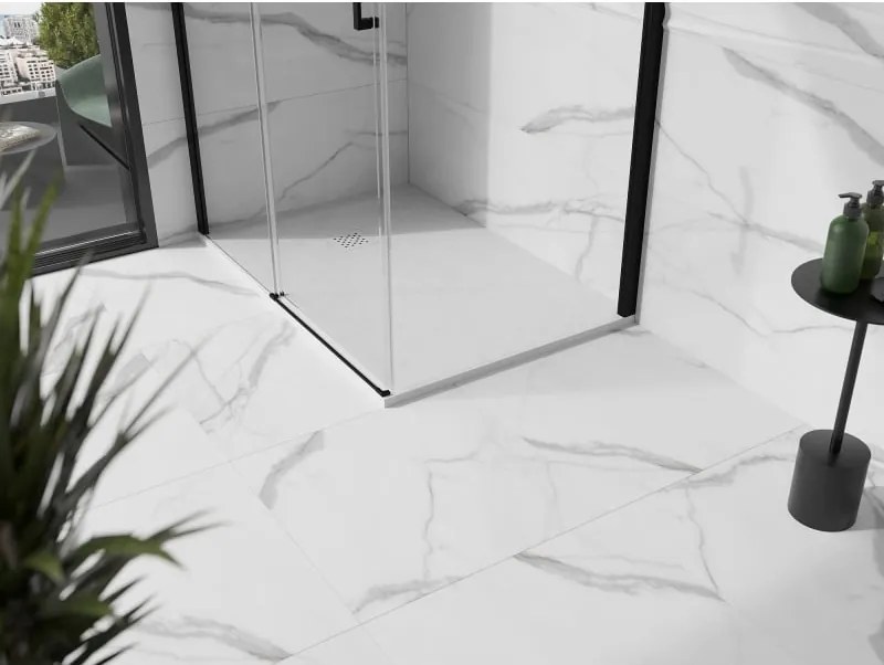 Mexen Stone+ 120 x 100 cm-es téglalap alakú kompozit zuhanytálca, fehér - 44101012