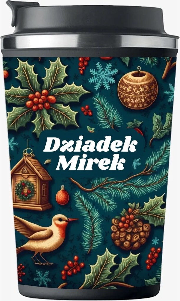 Prémium karácsonyi thermo bögre Névvel Nagypapának ajándék KT_158