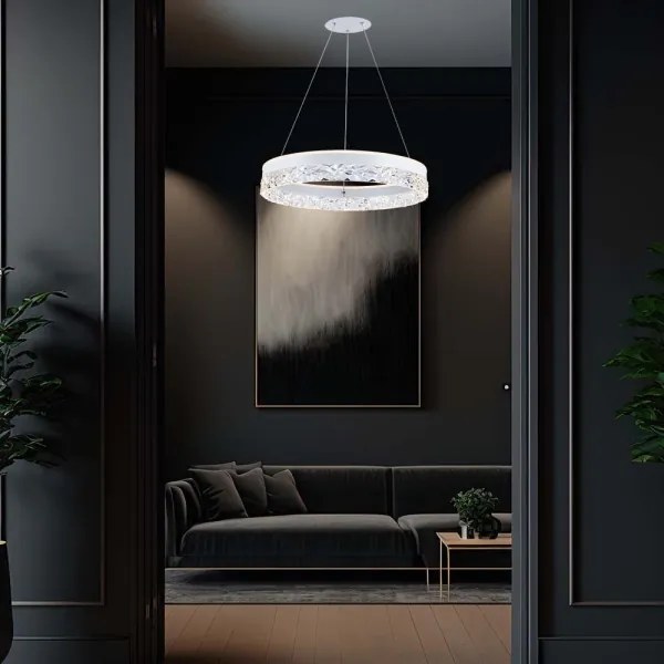 LED Csillár zsinóron LED/25W/230V 3000K átm. 50 cm fehér