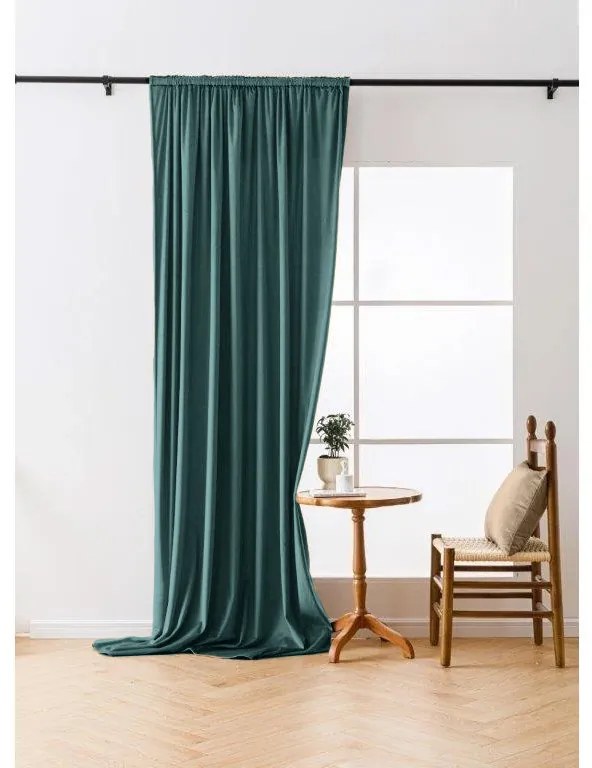 Sötétítő függöny VELVET 140x250 cm, türkiz Felfüggesztés: Hullámos sínszalag