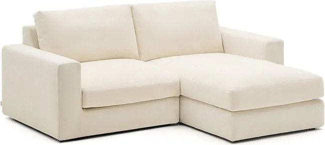 Bézs zsenília sarokkanapé (jobb oldali-heverő résszel) Alea – Kave Home