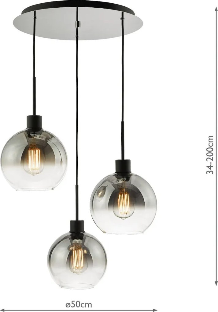 Dar Lighting modern függeszték lycia matt fekete darlyc8822