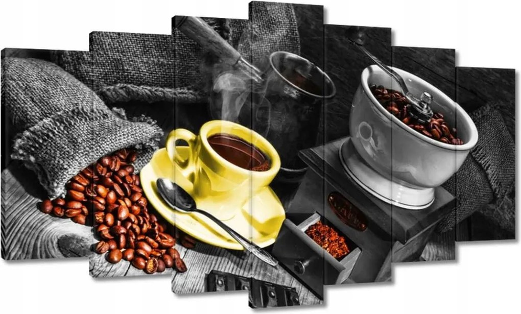 Vászonkép 140x80 Sárga csésze Kávé