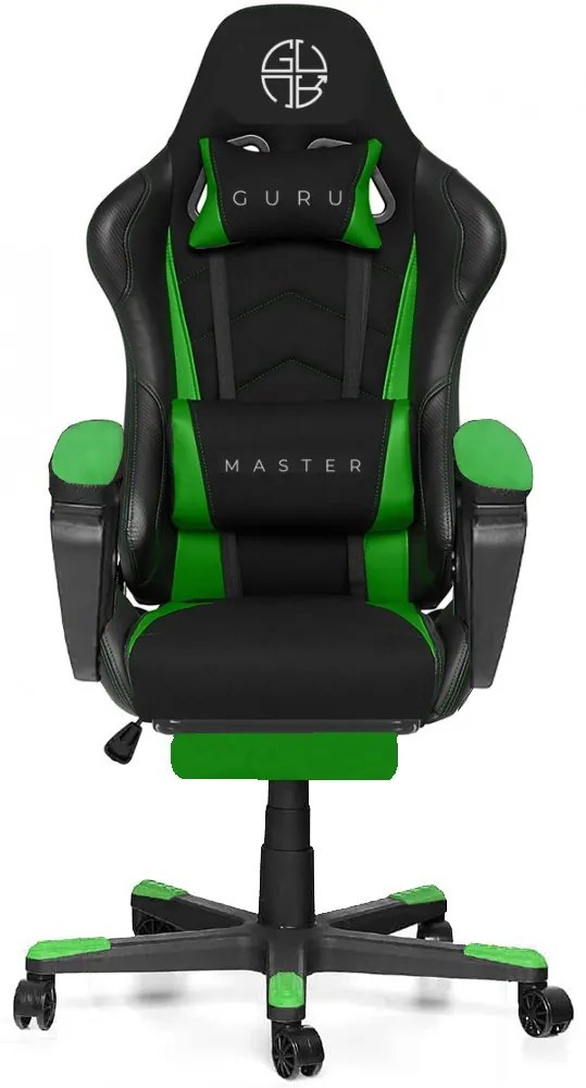 Master GM2-GN-L kényelmes főnöki gamer szék forgószék lábtartóval