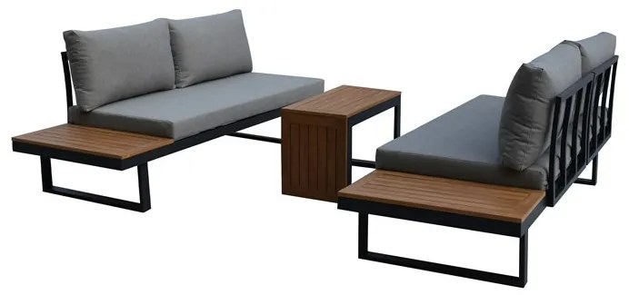 Kerti Garnitúra, Alumínium + Polywood, Szürke. GREY