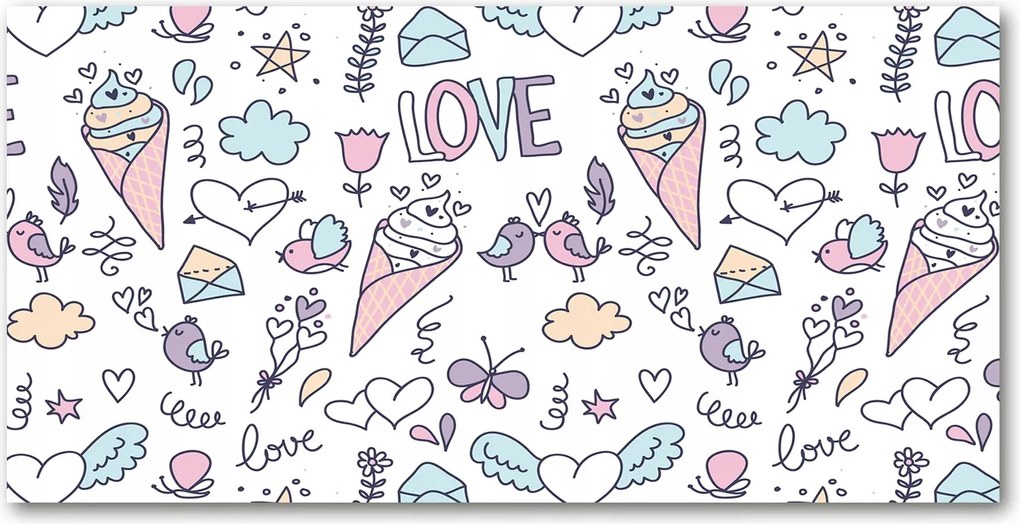 Fotó üvegkép Romantikus minta 140x70