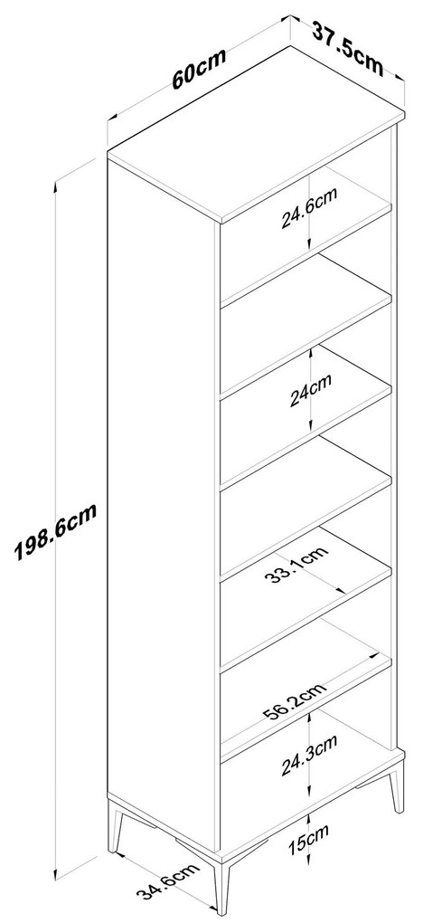 Polcos szekrény Jenaretta 2 (dió + ehér). 1106728