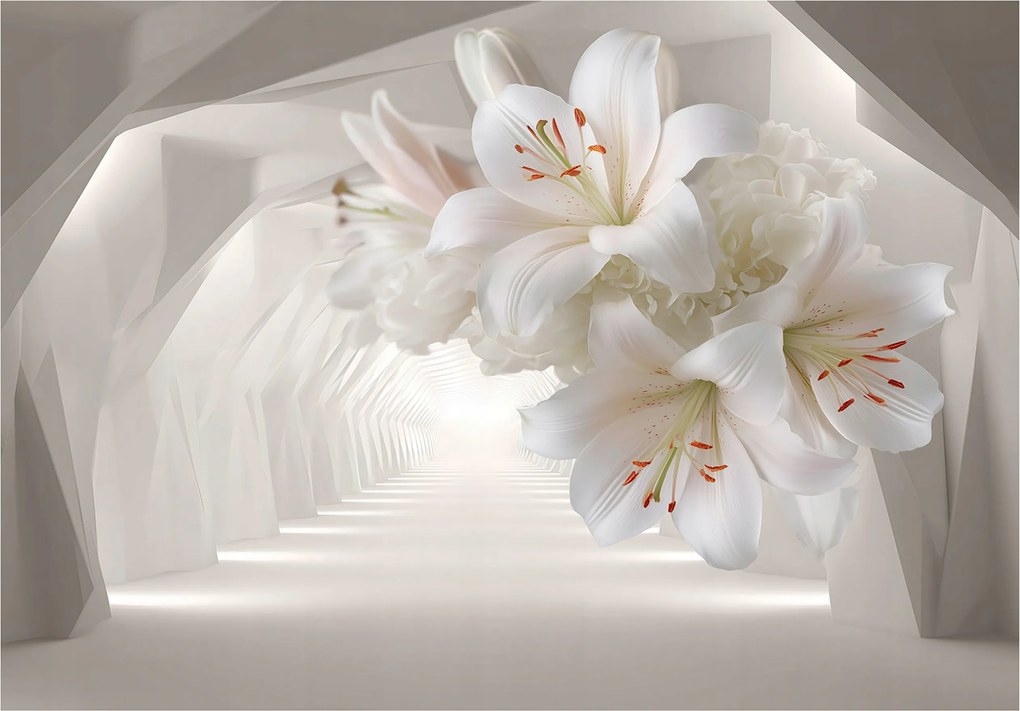 Fotótapéta Virágok 3D Liliomok A Nappali Hálószobájába Flizelina Tapéta 250x175