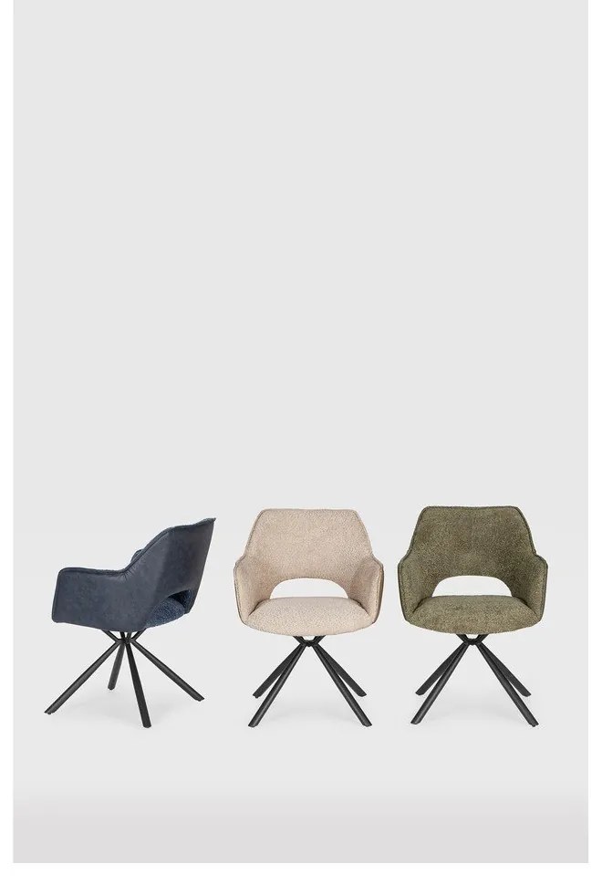 Zöld kárpitozott karfás étkezőfotel szett 2 db-os Mariel – Marckeric