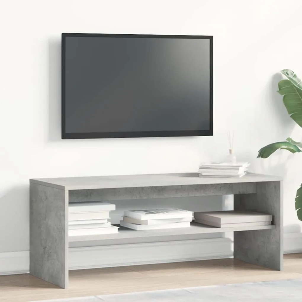 betonszürke forgácslap TV-szekrény 100 x 40 x 40 cm