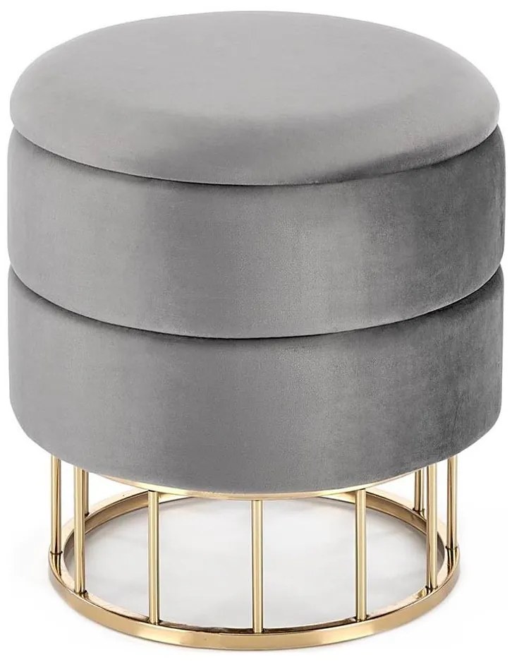 MINTY puff, 37 cm átmérő, szürke/arany színben