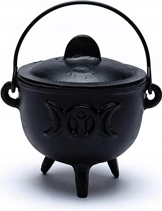 Öntöttvas füstölő bogrács Nap és Hold 12x9,5 cm