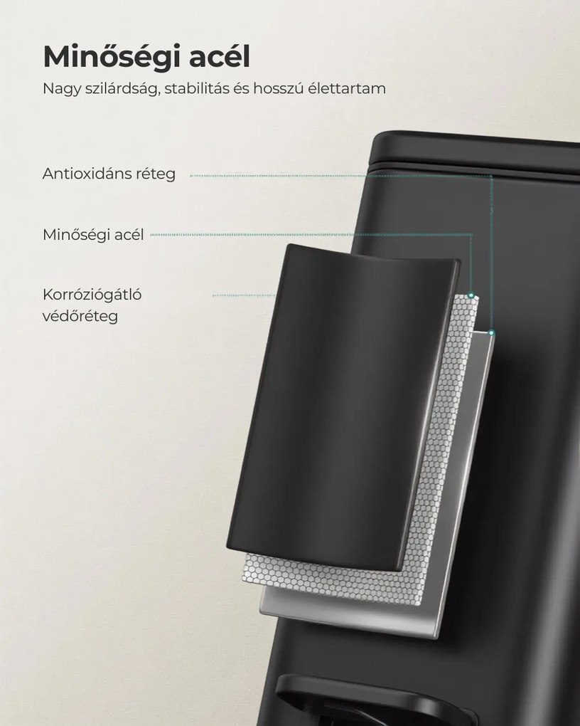 NORD fürdőszobai szemetes, 5 l, fekete SongmicsHome