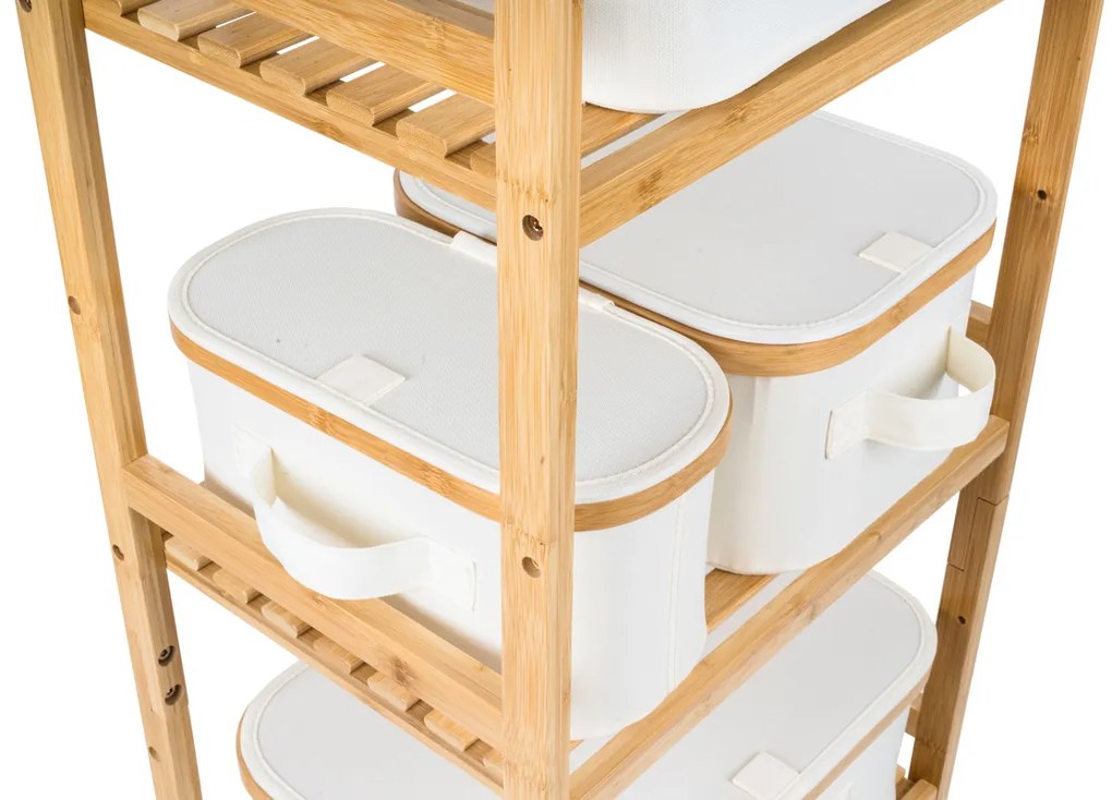 G21 tárolódoboz 30 x 30 x 15 cm, bambusz, fedéllel, bézs