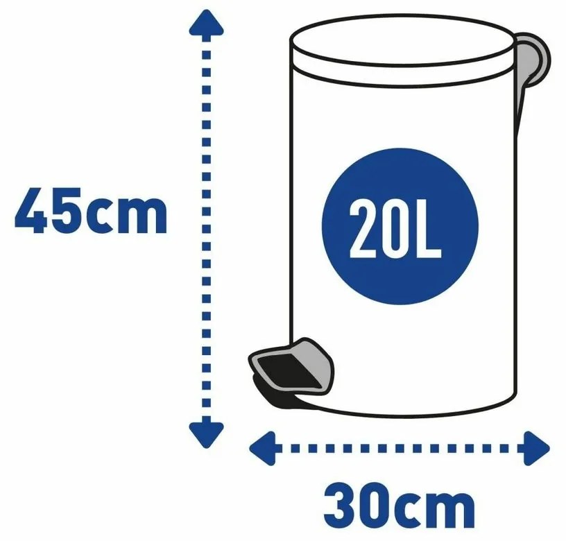 Alda Pedálos szemetes Freedom Fresh 20 l,rozsdamentes acél, 20 l