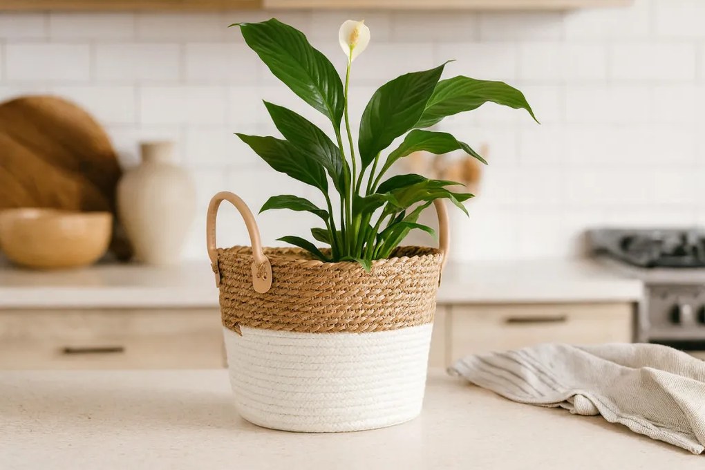 Fonott kosár tengerifűből 23 x 20 x 18/24 cm