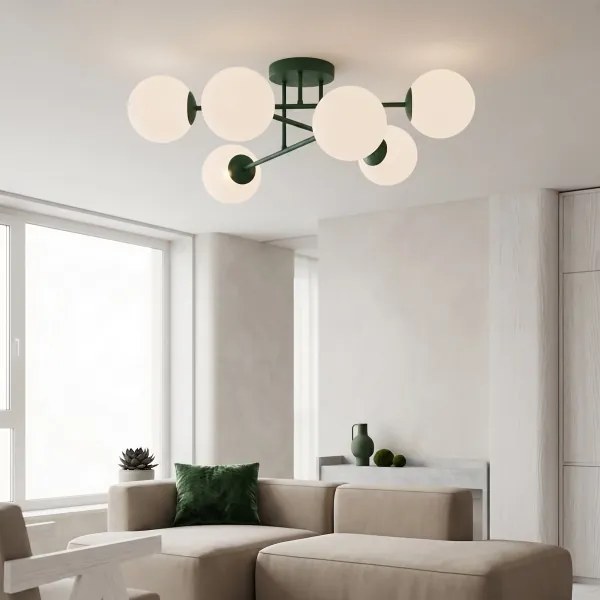 Felületre szerelt csillár ROMA 6xE14/10W/230V zöld