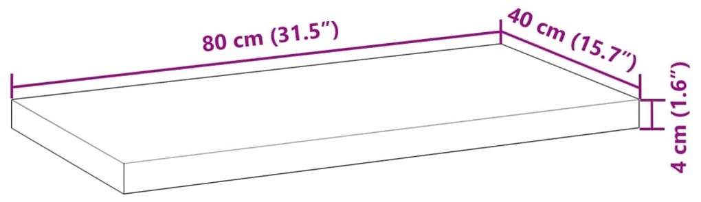4 db olajbevonatú tömör akácfa függőpolc 80 x 40 x 4 cm