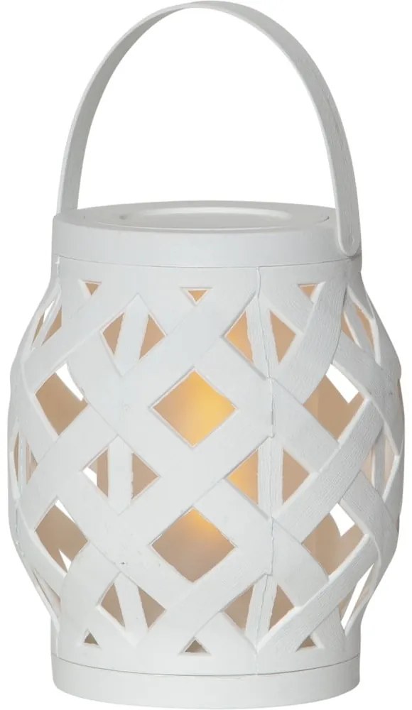 Flame Lantern fehér lámpás, magasság 16 cm - Star Trading