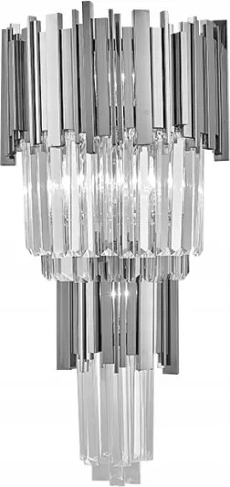 Pipe Organ Wall L chrome kétsoros kristály fali lámpa 60cm króm