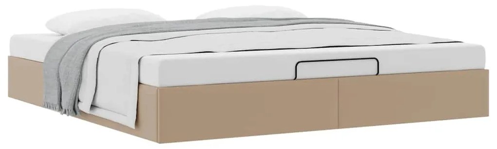 Ottomán ágykeret matrac nélkül cappucino 160x200 cm műbőr