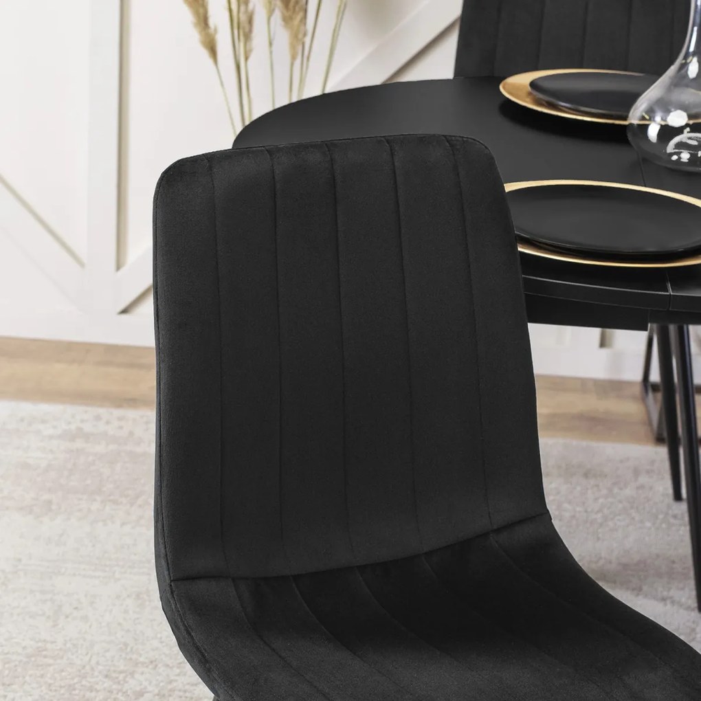 Krzesło IBIS Czarne Welurowe
