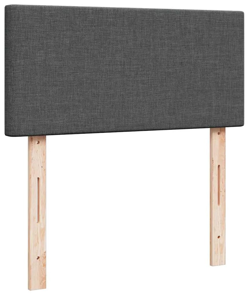 Ottomán ágy matraccal sötét szürke 90x200 cm szövet