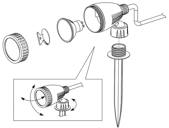 Eglo 98052 - LED RGB Kültéri lámpa NEMA-C 1xGU10/5W/230V IP44