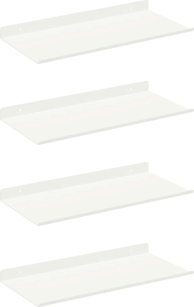 vidaXL Lebegő polc Falra szerelhető 4 pcs Fehér 40 x 18 x 2,5 cm Acél
