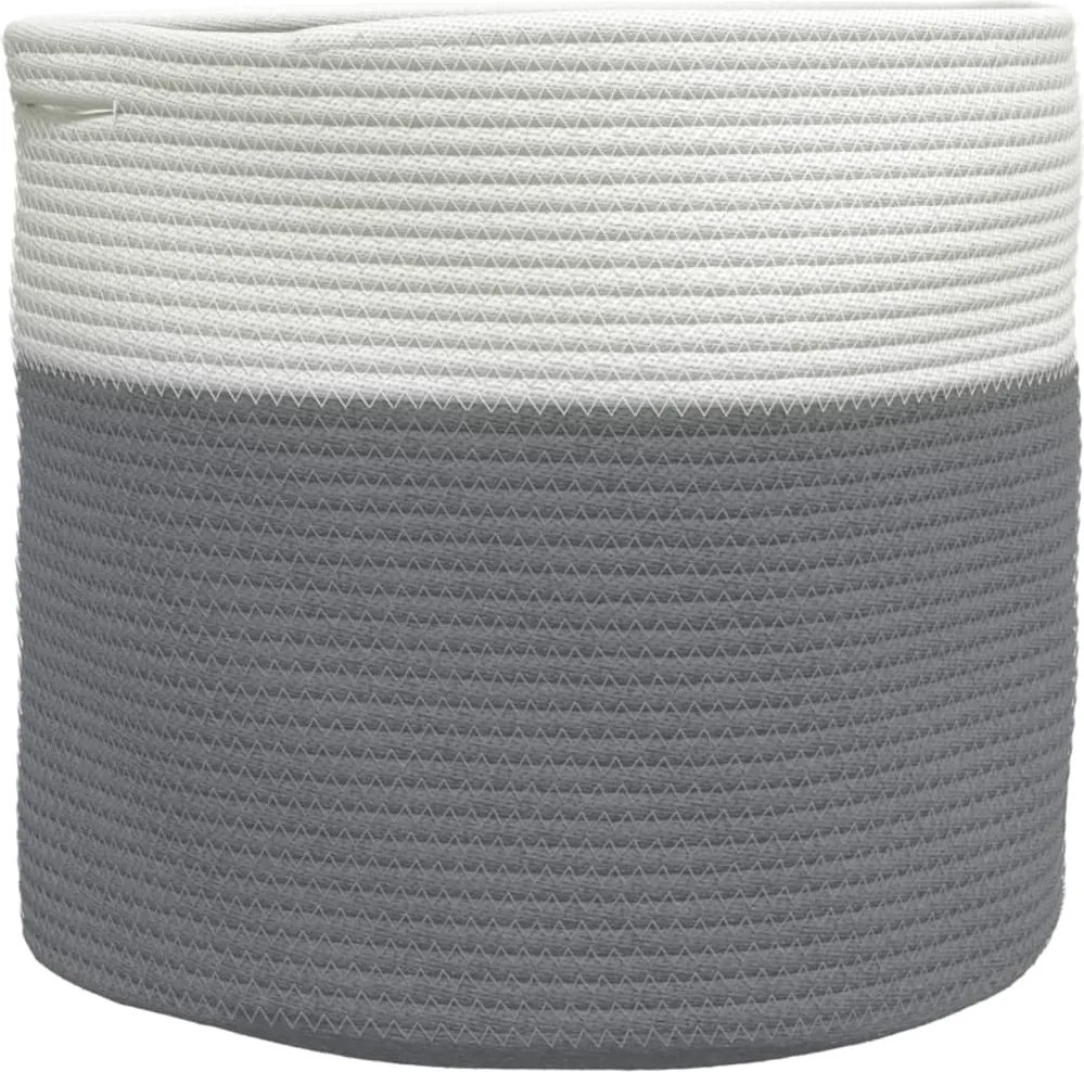 vidaXL szürke és fehér pamut tárolókosár Ø40 x 35 cm