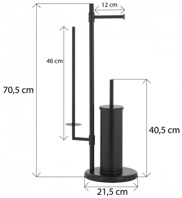 Erga Állvány WC-papír és szczotkę WC 3w1 czarny - Yoka