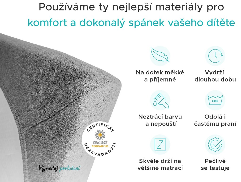 Gyerek frottír lepedő 60x120 cm barack