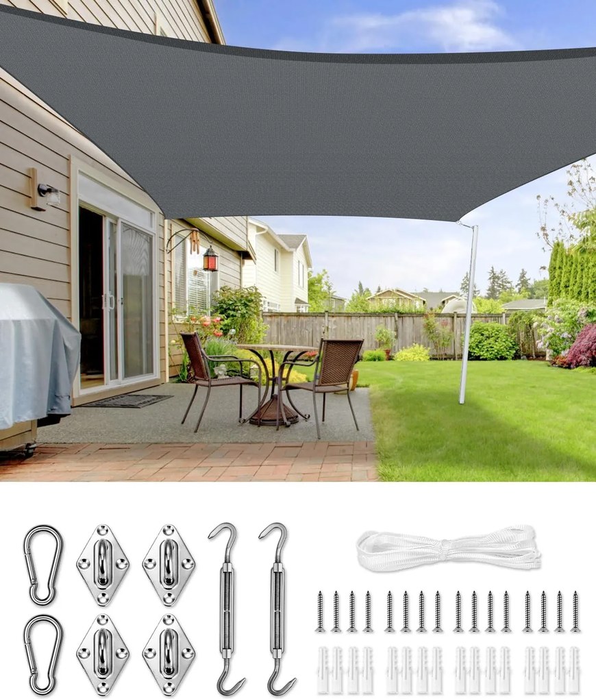 Love Story kerti napvitorla 2 x 3 m szürke