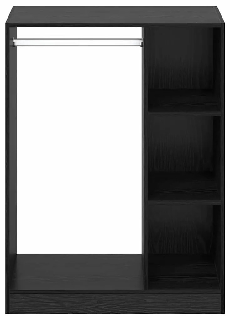 Ruhásszekrény polcokkal Musta tammi 77 x 48 x 102 cm Faanyag