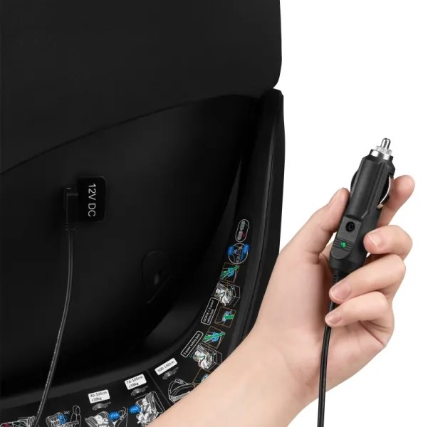 Lionelo - Forgatható gyerekülés alappal BRAAM AIR i-Size 40-150 cm Black Carbon