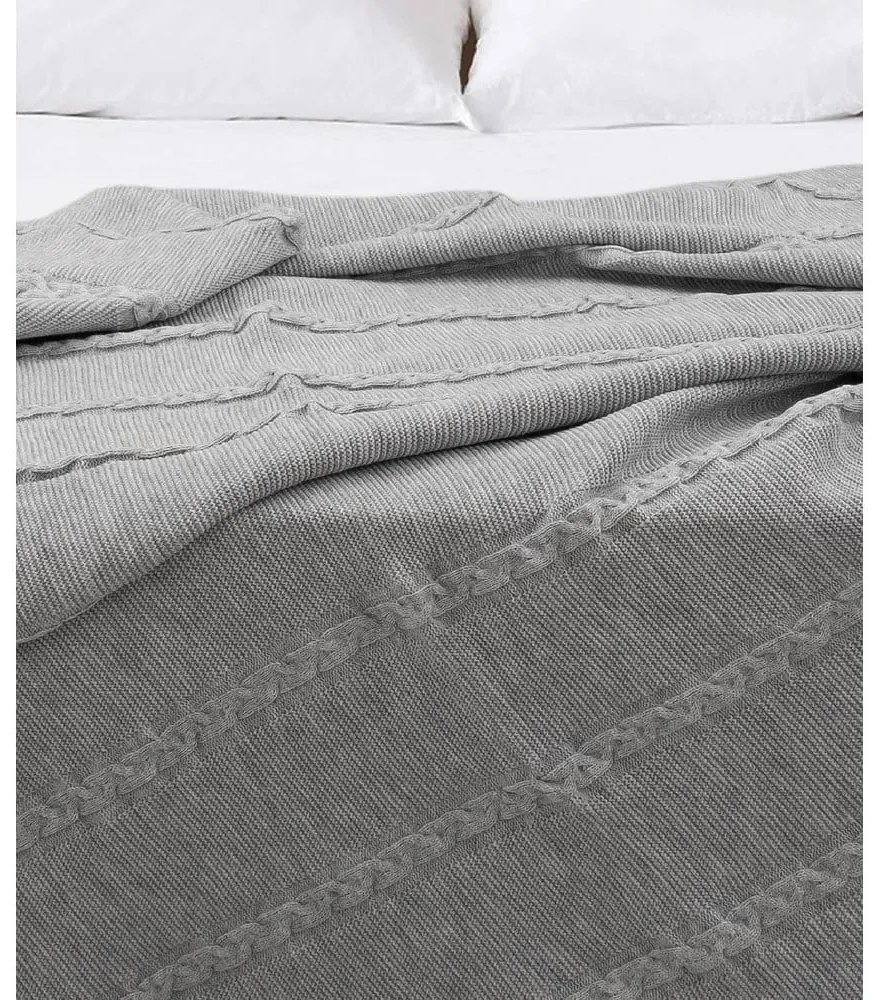 Szürke ágytakaró 200x220 cm Trenza – Oyo Concept