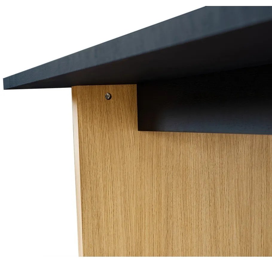 Étkezőasztal tölgyfa dekoros asztallappal 90x160 cm Stripe – Woodman