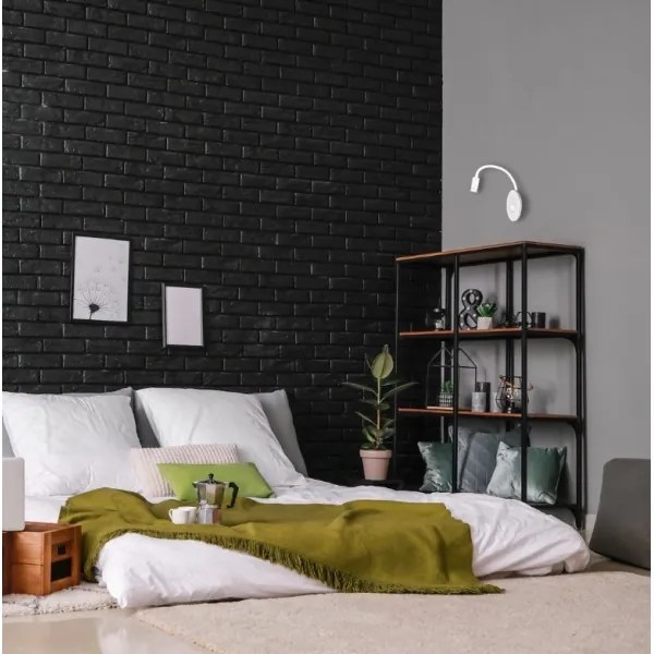 LED flexibilis fali lámpa USB-vel BASE 1xLED/8W+1xLED/2W/230V fehér/ezüst