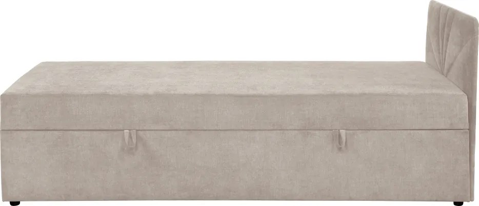 Boxspring ágy, egyszemélyes, bézs, 90x200, univerzális, SUPA