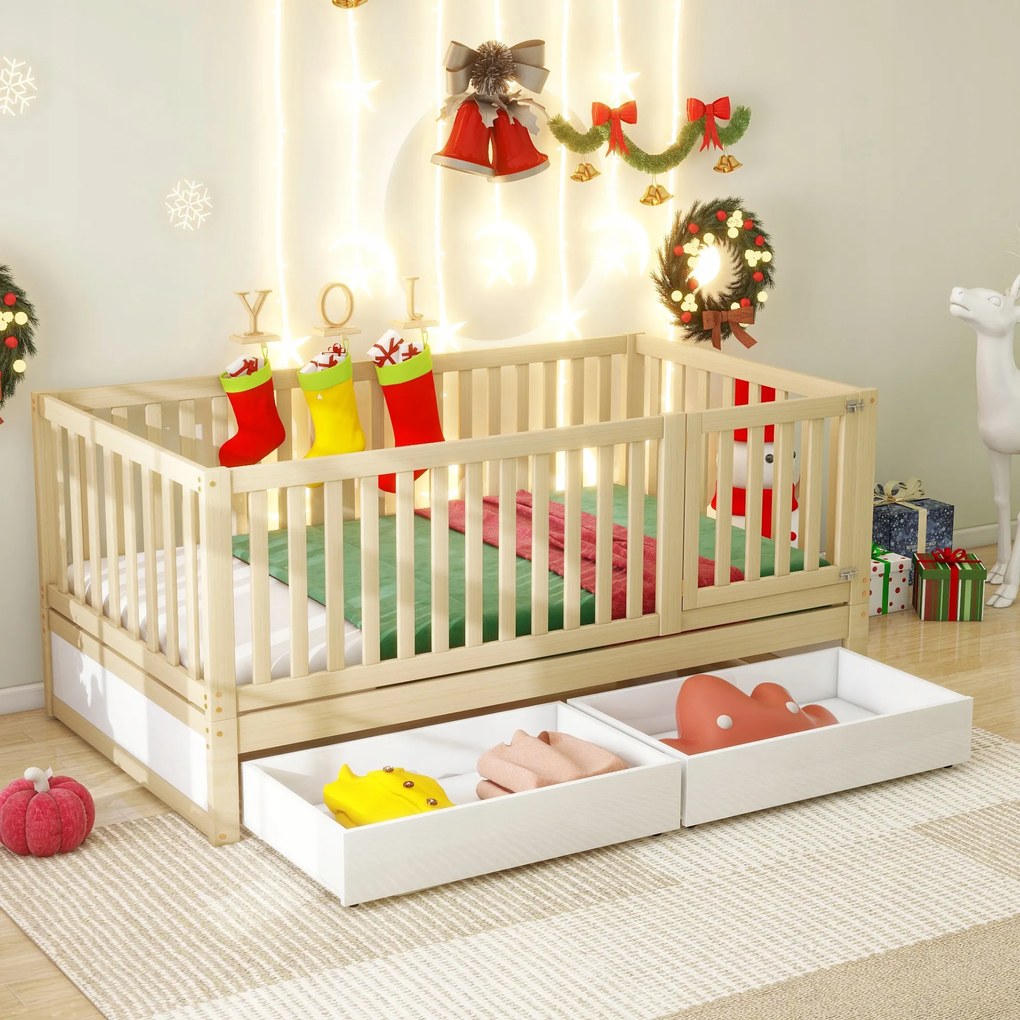 Gyerekágy 90x200 Átalakítható 2 ágy fenyő 2 fiók