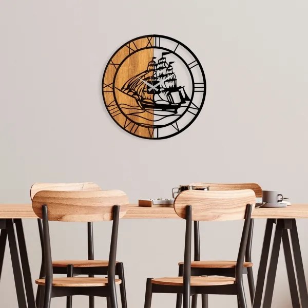 Fali óra 56 cm átmérő, 1xAA, fa/fém kivitel