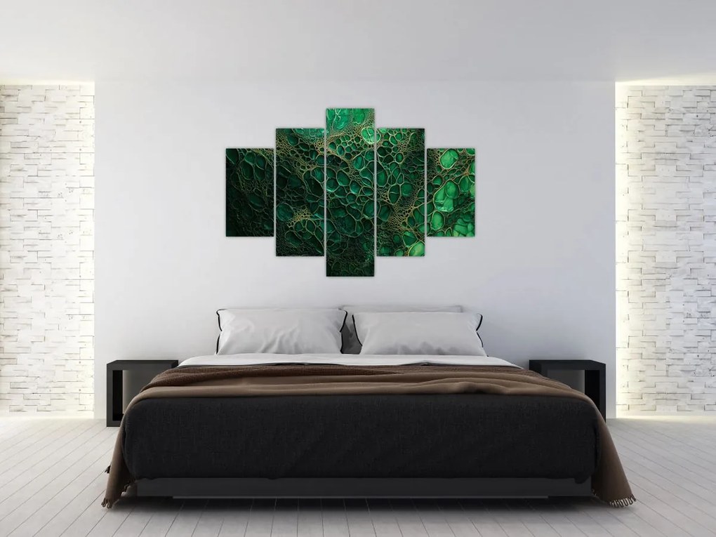 Kép - Zöld mikroszkópos kép (150x105 cm)