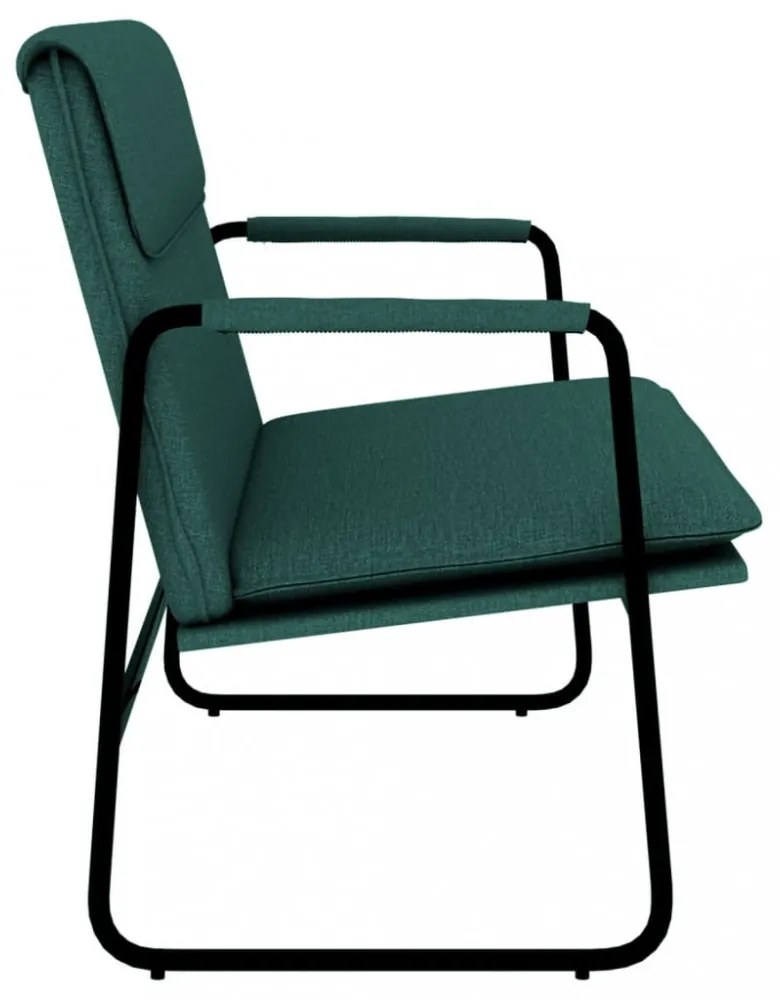 sötétzöld szövet pad 100 x 64 x 80 cm