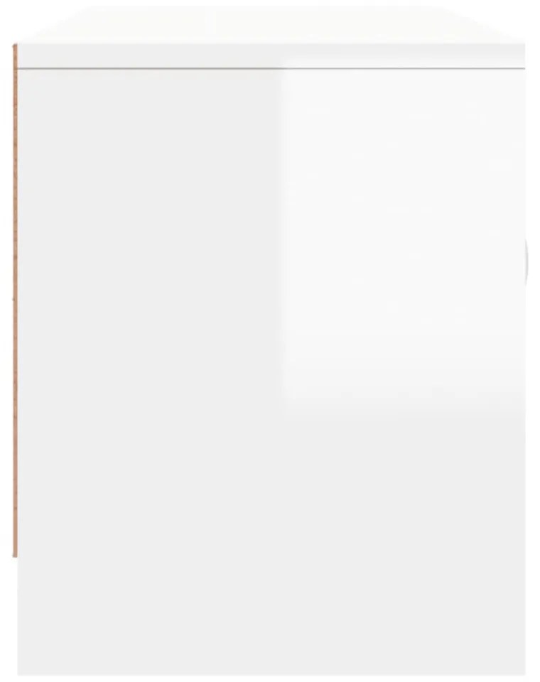 magasfényű fehér szerelt fa TV-szekrény 102x30x37,5 cm