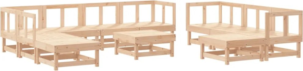 vidaXL 11 részes tömör fenyőfa kerti társalgógarnitúra