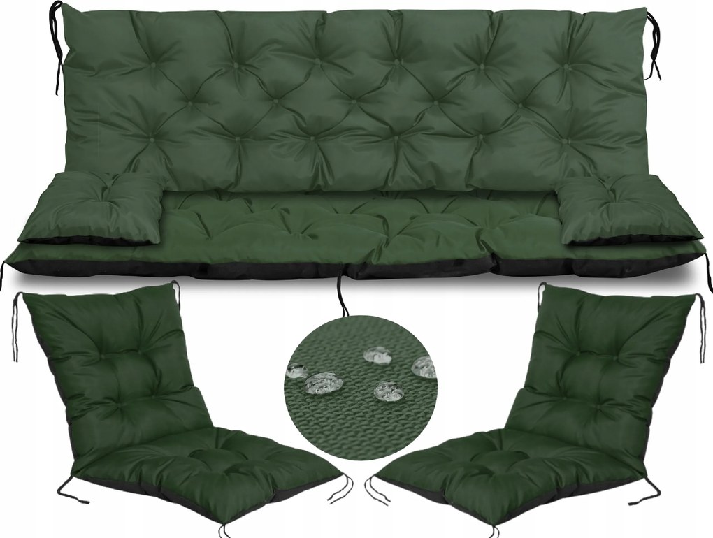 Kerti padpárna 180x60x50 cm 2 db székpárna 50x50x50 cm