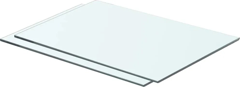 vidaXL 2 db átlátszó üveg paneles polc 50 x 30 cm