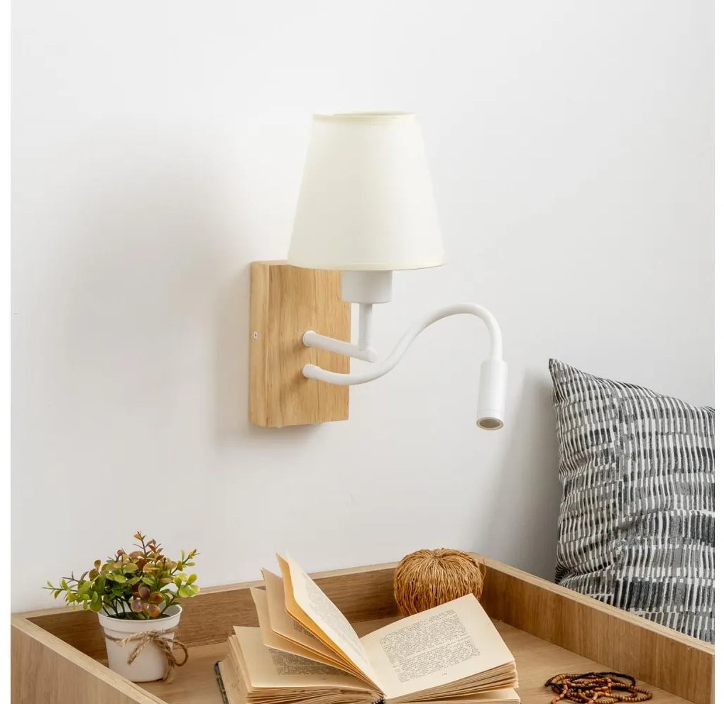Brilagi - LED Fali lámpa NUBILA WOOD 1xE27/25W/230V + LED/3W tölgy/krémes