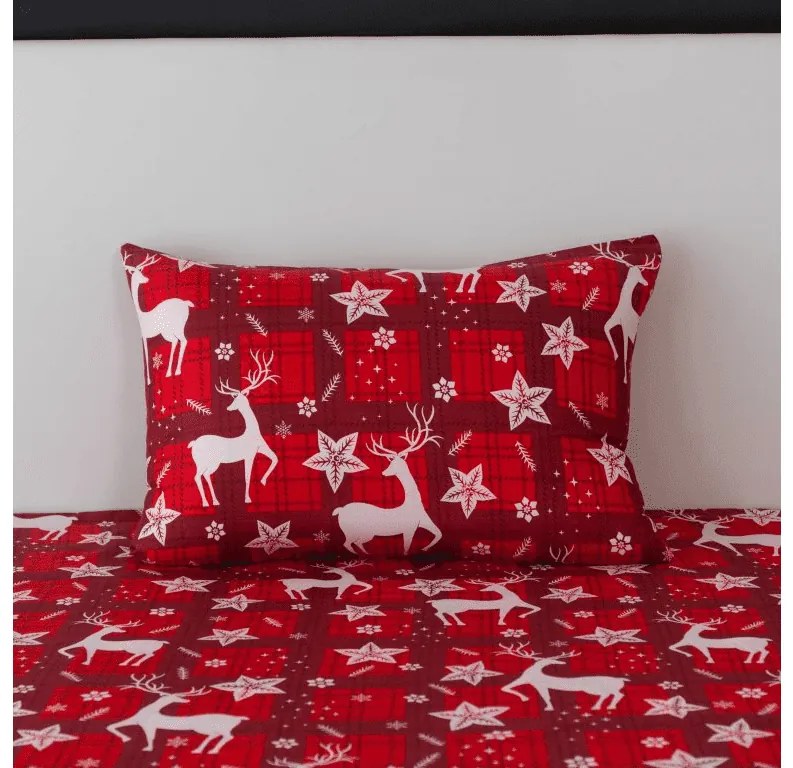 Mikroszálas párnahuzat VELVET CHRISTMAS 50x70 cm, piros