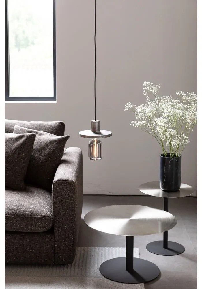 Fekete-aranyszínű fém kerek dohányzóasztal ø 60 cm Snow – Zuiver